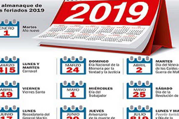 Difundieron la lista oficial de feriados para este antildeo
