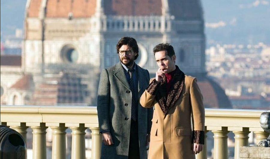 Aparecen imaacutegenes de La Casa de Papel con El Profesor y Berliacuten en Florencia
