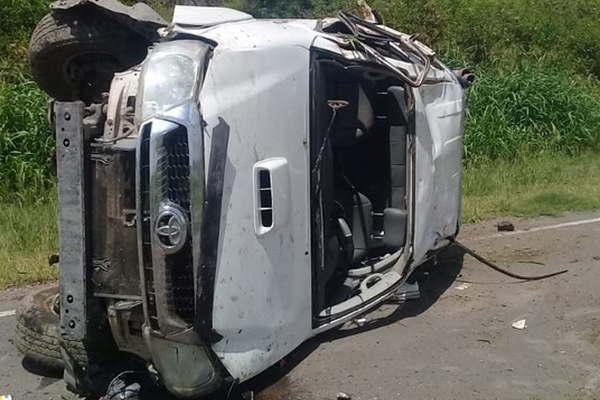 Un herido en el violento vuelco de una camioneta sobre la ruta nacional 34