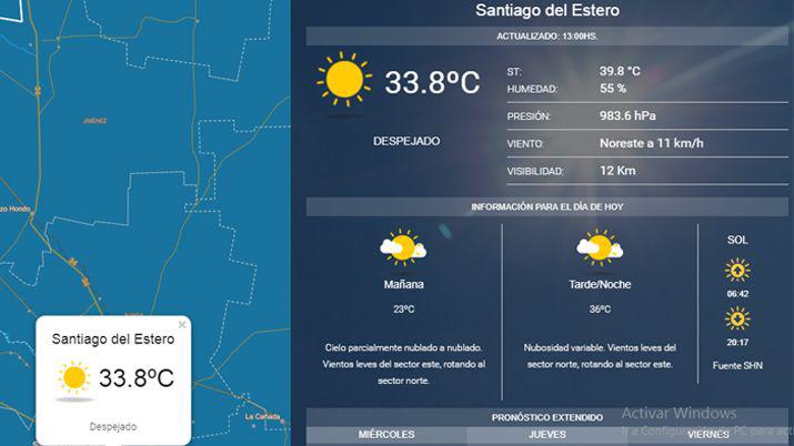 Santiago arde con 398deg de sensacioacuten teacutermica a las 13