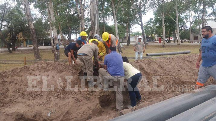 Tres heridos por el desmoronamiento en una obra