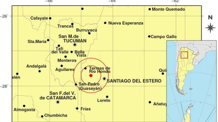 El sismo tuvo epicentro en Las Termas