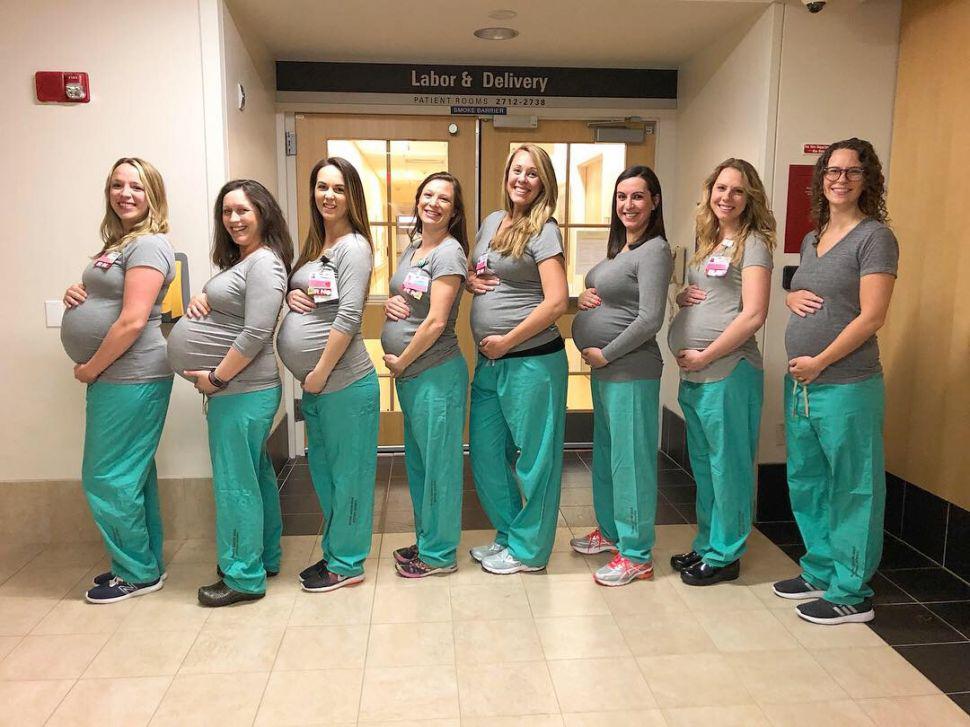 Nueve enfermeras quedaron embarazadas al mismo tiempo