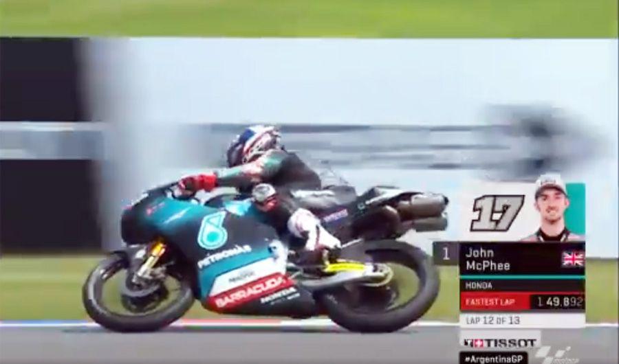 VIDEOS Moto3- John McPhee se llevoacute unos accidentados Libres2 en Las Termas