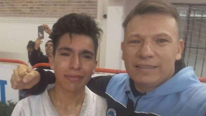 Nazareno Cura junto a su pap Claudio Cura quien adems es su entrenador