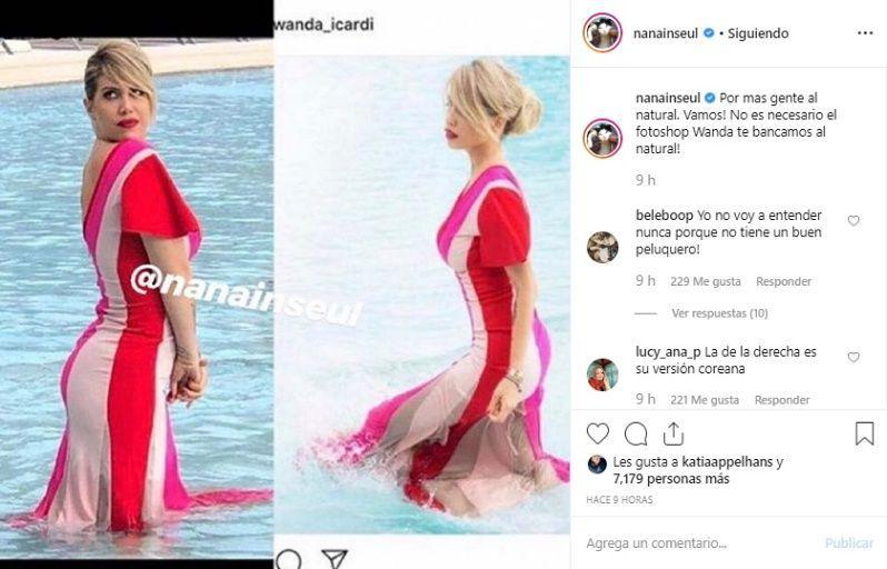 La foto de Wanda Nara con exceso de retoques