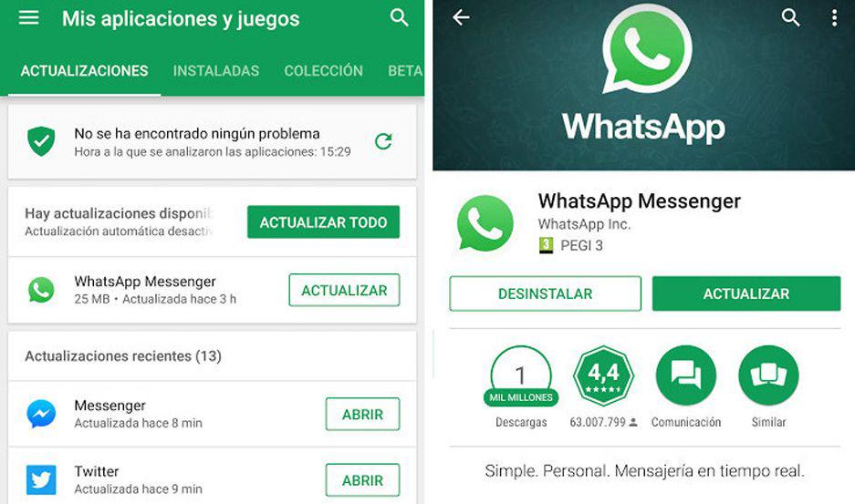 Coacutemo es el proceso para actualizar la versioacuten de WhatsApp