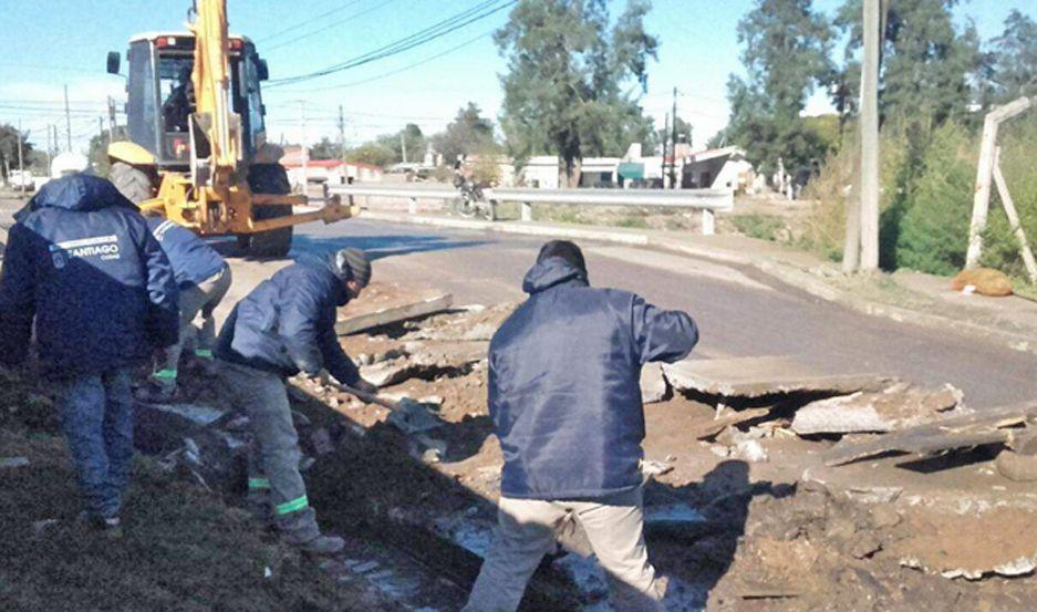 Encaran obras de desaguumles en el barrio Almirante Brown