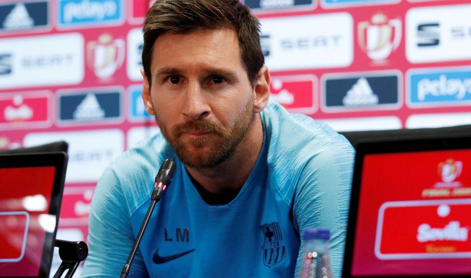 Lionel Messi en conferencia de prensa (Foto- ReutersAlbert Gea)