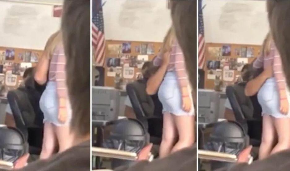 VIDEO  Lo grabaron manoseando a una alumna en plena clase