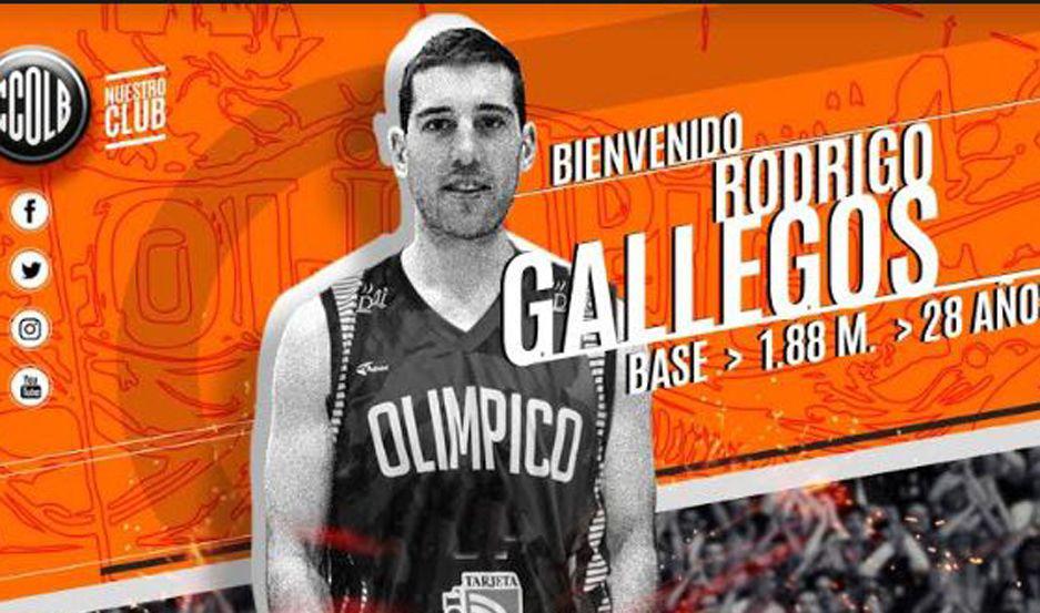 Rodrigo Gallegos se suma al plantel profesional de Olímpico