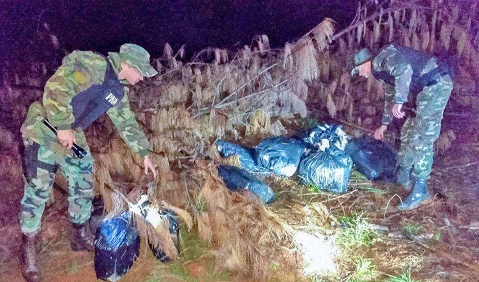 Decomisan 240 kilos de marihuana en  plena selva misionera