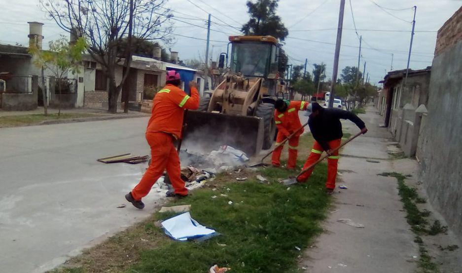 Operativos de limpieza del municipio en distintos barrios
