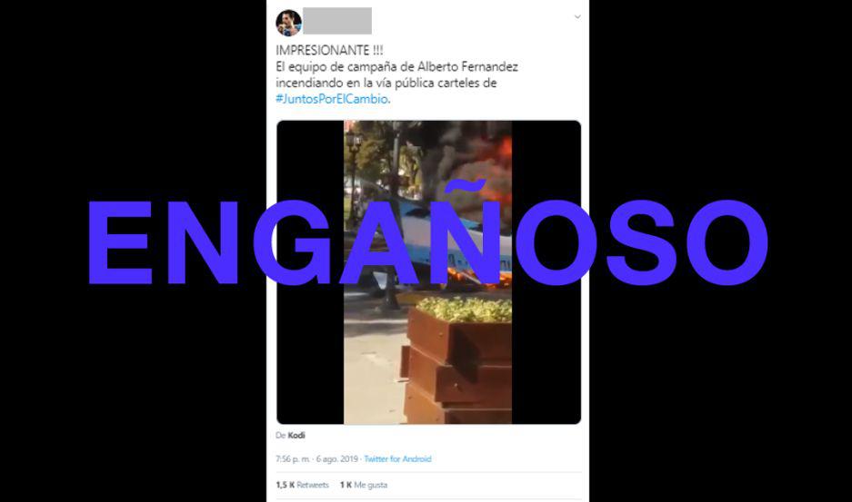 No fue el equipo de campantildea de Alberto Fernaacutendez los que quemaron el cartel de Vidal