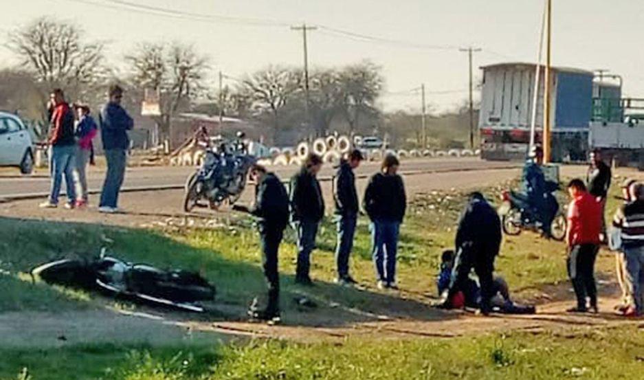 Violento choque de camioneta y motocicleta sobre la Ruta Nacional 34