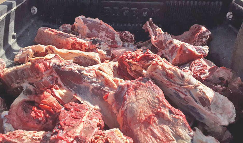 Secuestran 250 kg de carne vacuna de origen desconocido
