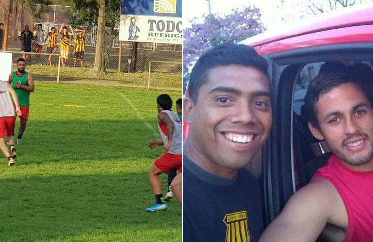 Rivales no enemigos- hincha de Mitre se tomoacute foto con los jugadores de Central Coacuterdoba