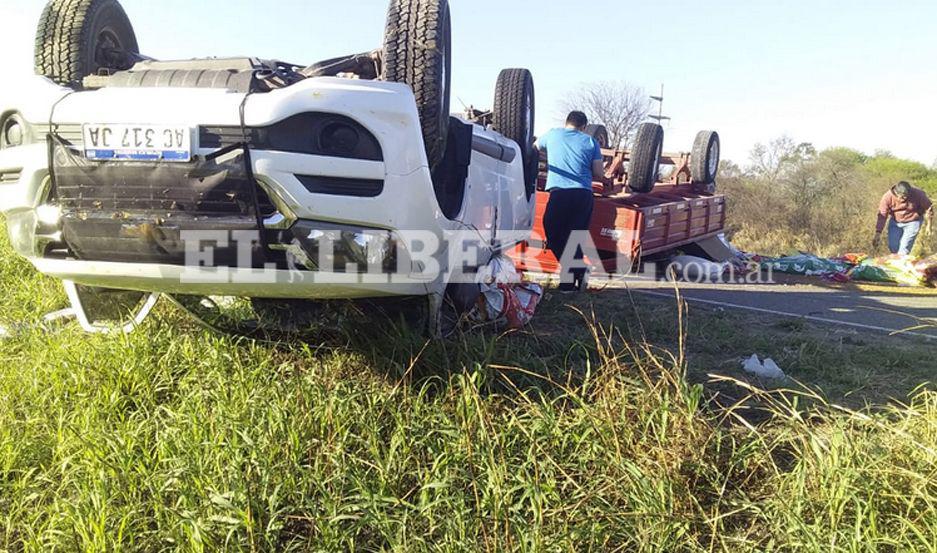 El vuelco de la camioneta se produjo cuando transitaba por inmediaciones de Pampa de los Guanacos