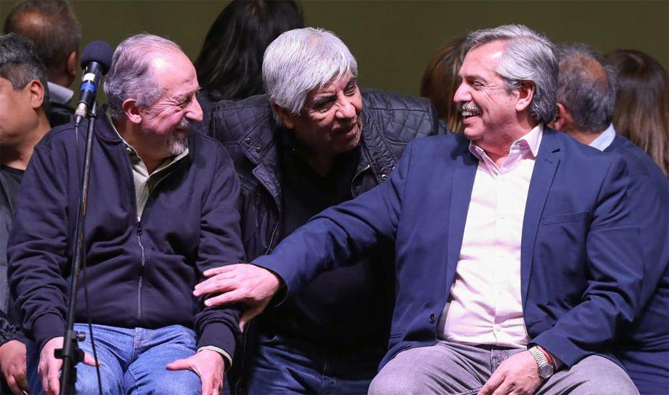 El candidato presidencial por el Frente de Todos Alberto Fern�ndez celebró la unificación de la Central de los Trabajadores Argentinos con la CGT