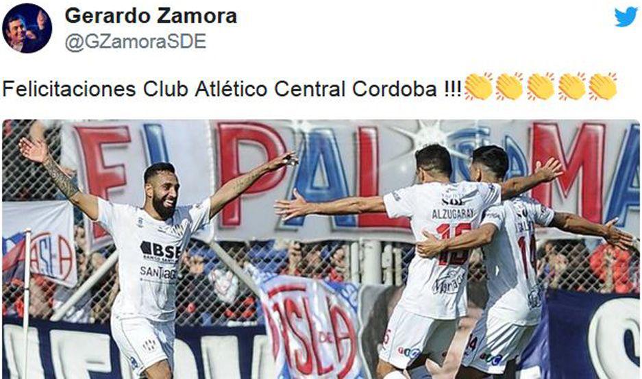 El gobernador Zamora felicitoacute a Central Coacuterdoba por la histoacuterica goleada ante San Lorenzo
