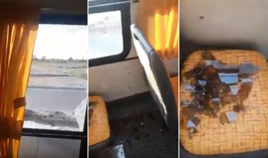 VIDEO  Arrojaron piedras contra un colectivo y rompieron los vidrios