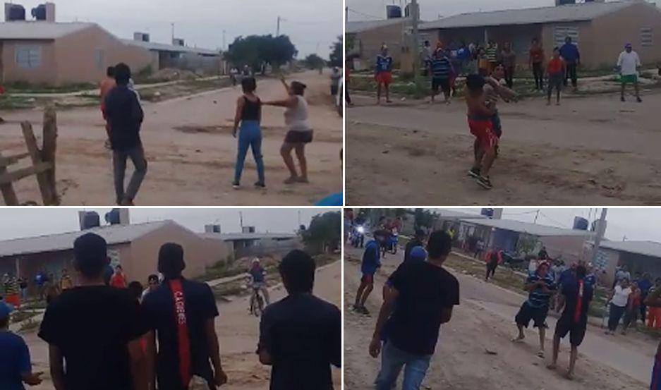 Dos grupos rivales se trenzaron a golpes en el barrio Beleacuten