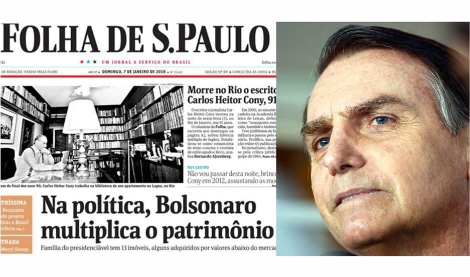 Bolsonaro acusa al Folha de Sao Paulo de ser la mayor m�quina de noticias falsas de Brasil
