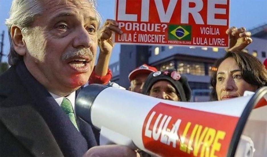 Alberto Fernaacutendez y Cristina celebraron la liberacioacuten de Lula