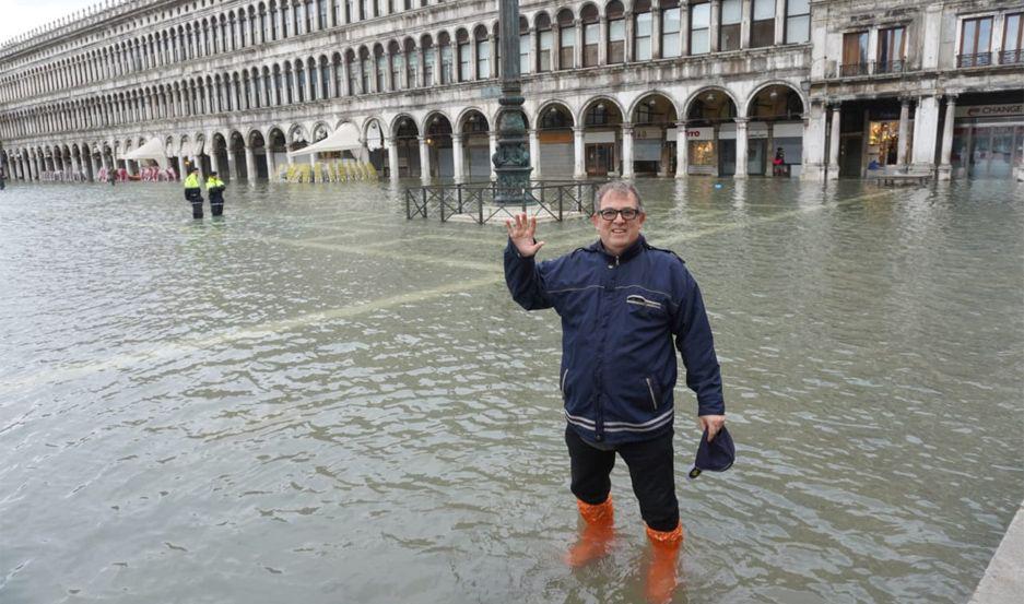 La inundacioacuten en Venecia mostrada por ojos santiaguentildeos