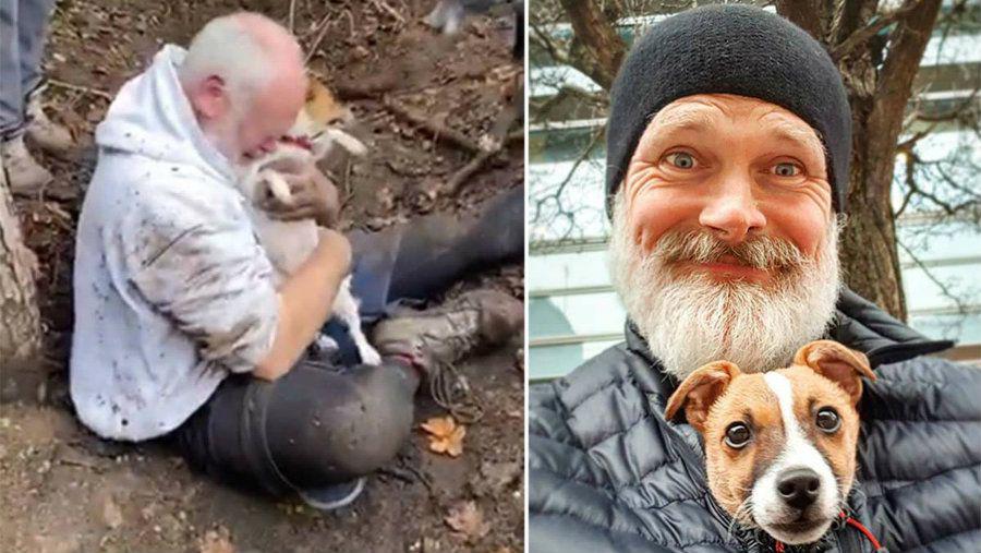 Hombre rompe en llanto tras reencontrarse con su perro