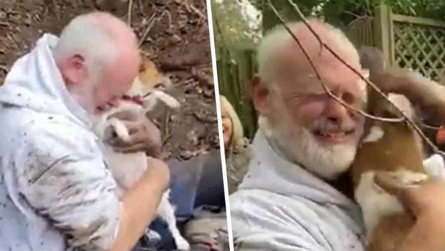 Hombre rompe en llanto tras reencontrarse con su perro