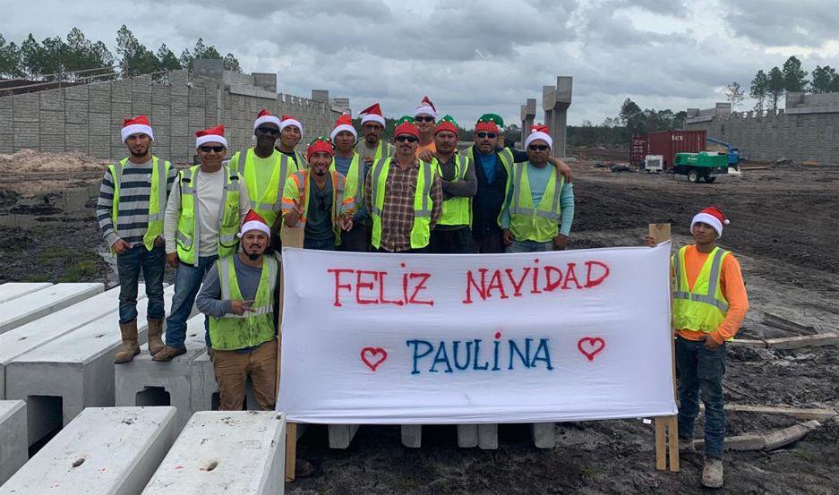 Un grupo de obreros de Estados Unidos le donoacute 300000 pesos a Paulina