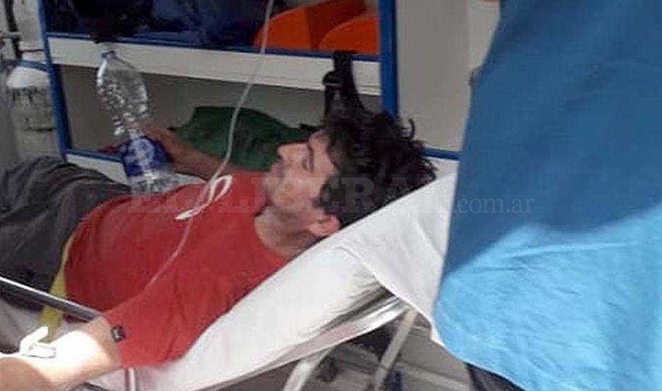 Omar Maldonado fue trasladado en ambulancia hasta el hospital de Recreo Catamarca
