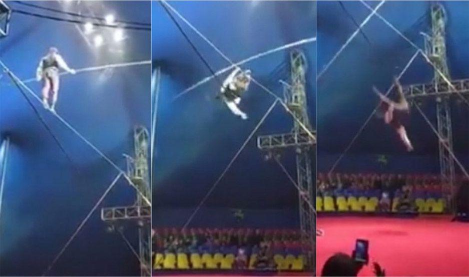 El equilibrista quedó hospitalizado tras la caída
