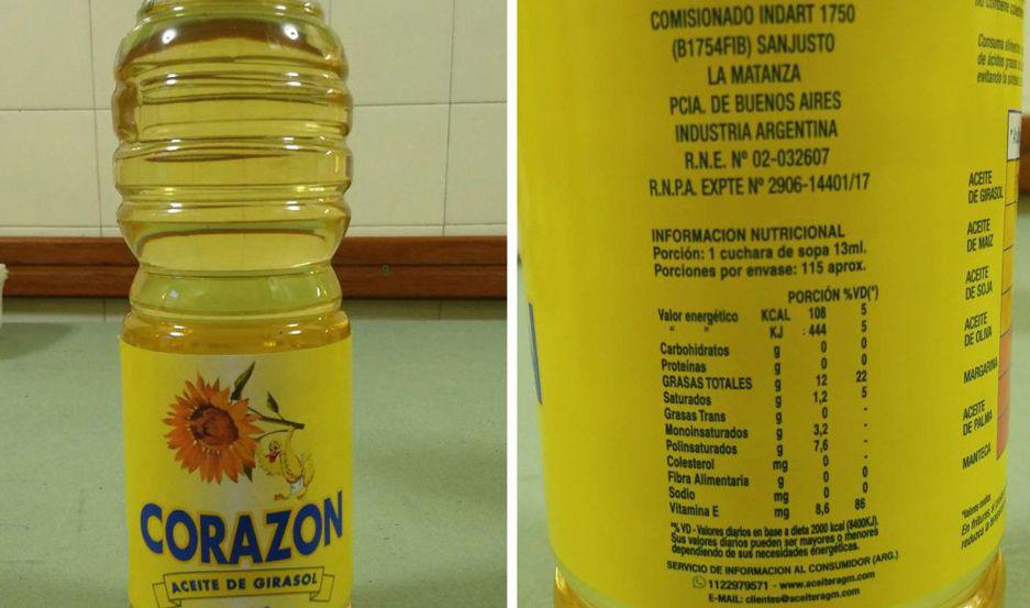Se trata del aceite de girasol marca Corazón