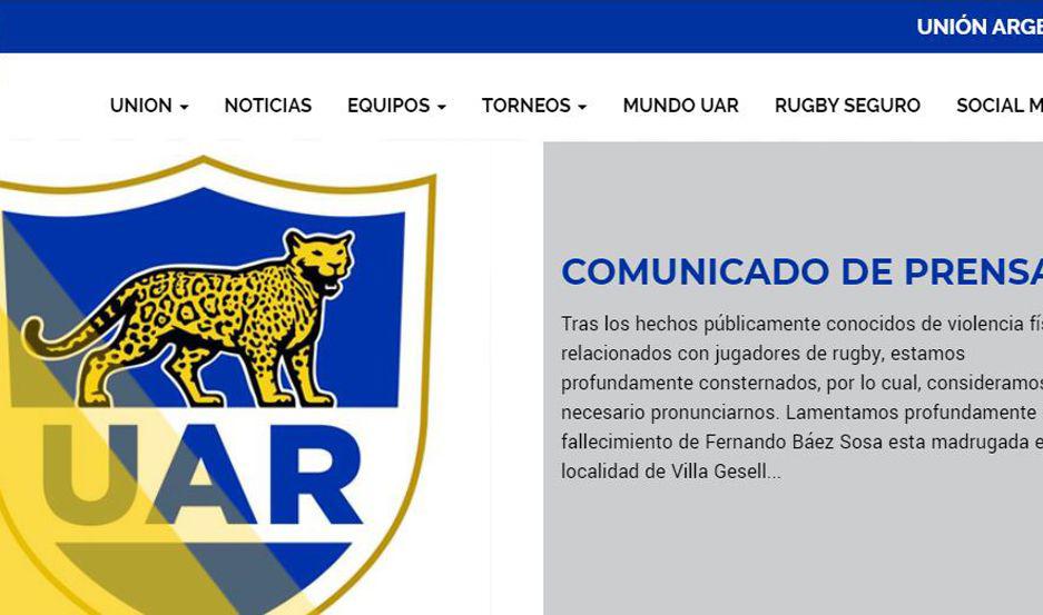 La Unioacuten Argentina de Rugby lamentoacute profundamente la muerte de Fernando Baacuteez Sosa