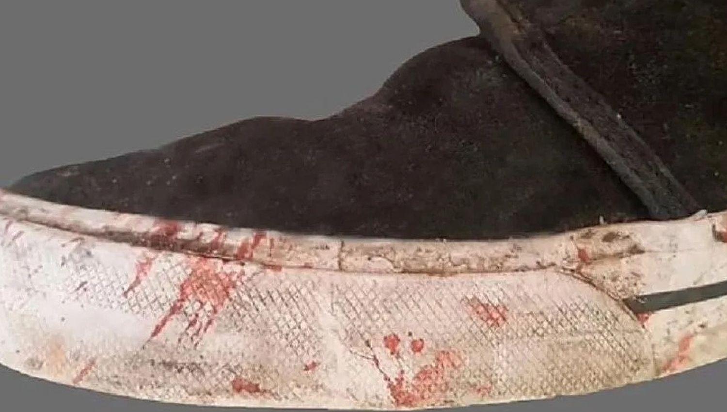 La zapatilla manchada con sangre es una de las principales pruebas en torno al homicidio sucedido en Villa Gesell
