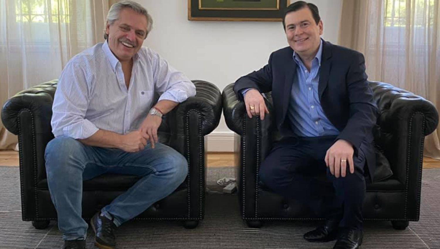 El gobernador Zamora se reunioacute con el presidente Alberto Fernaacutendez