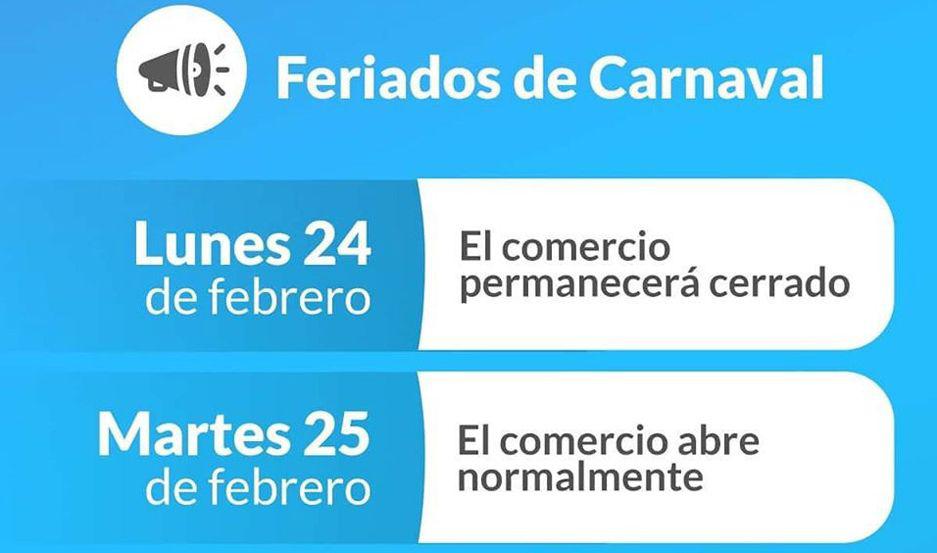 El comercio abriraacute el martes 25 pese al feriado de carnaval