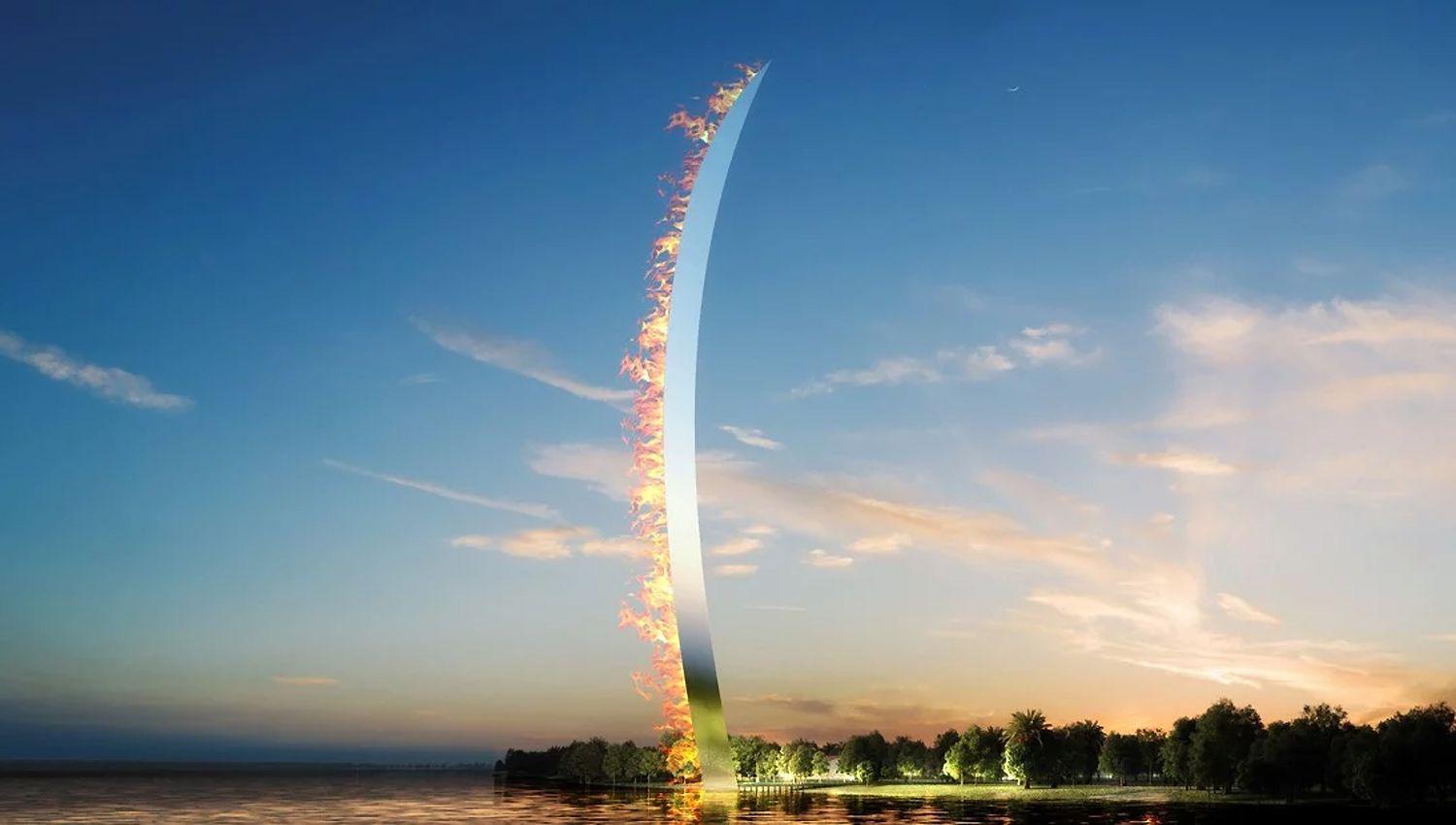El monumento se encender� con una llama a lo largo de su filo los días conmemorativos