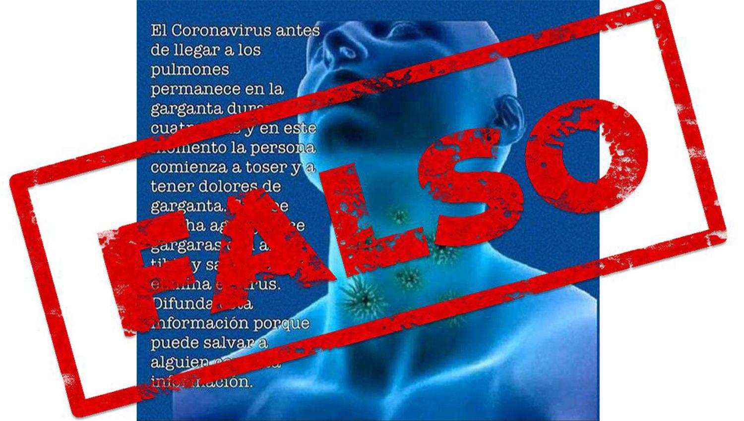 La Organización Mundial de la Salud asegura que no hay evidencias de que enjuagarse la boca con solución salina proporcione protección frente a esta enfermedad