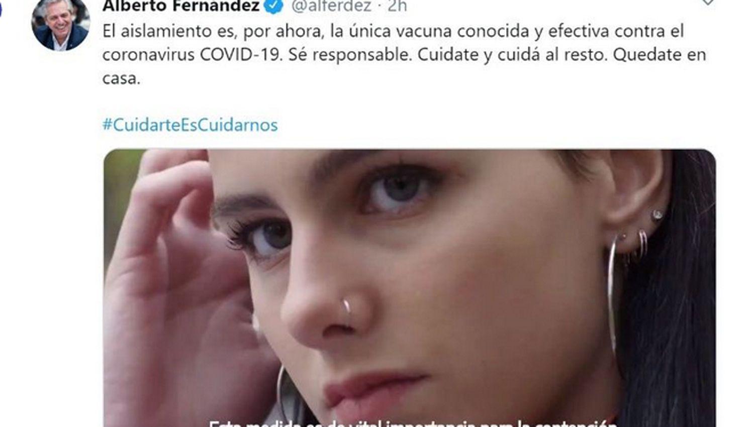 VIDEO  El pedido del presidente Alberto Fernaacutendez- Cuidate y cuidaacute al resto