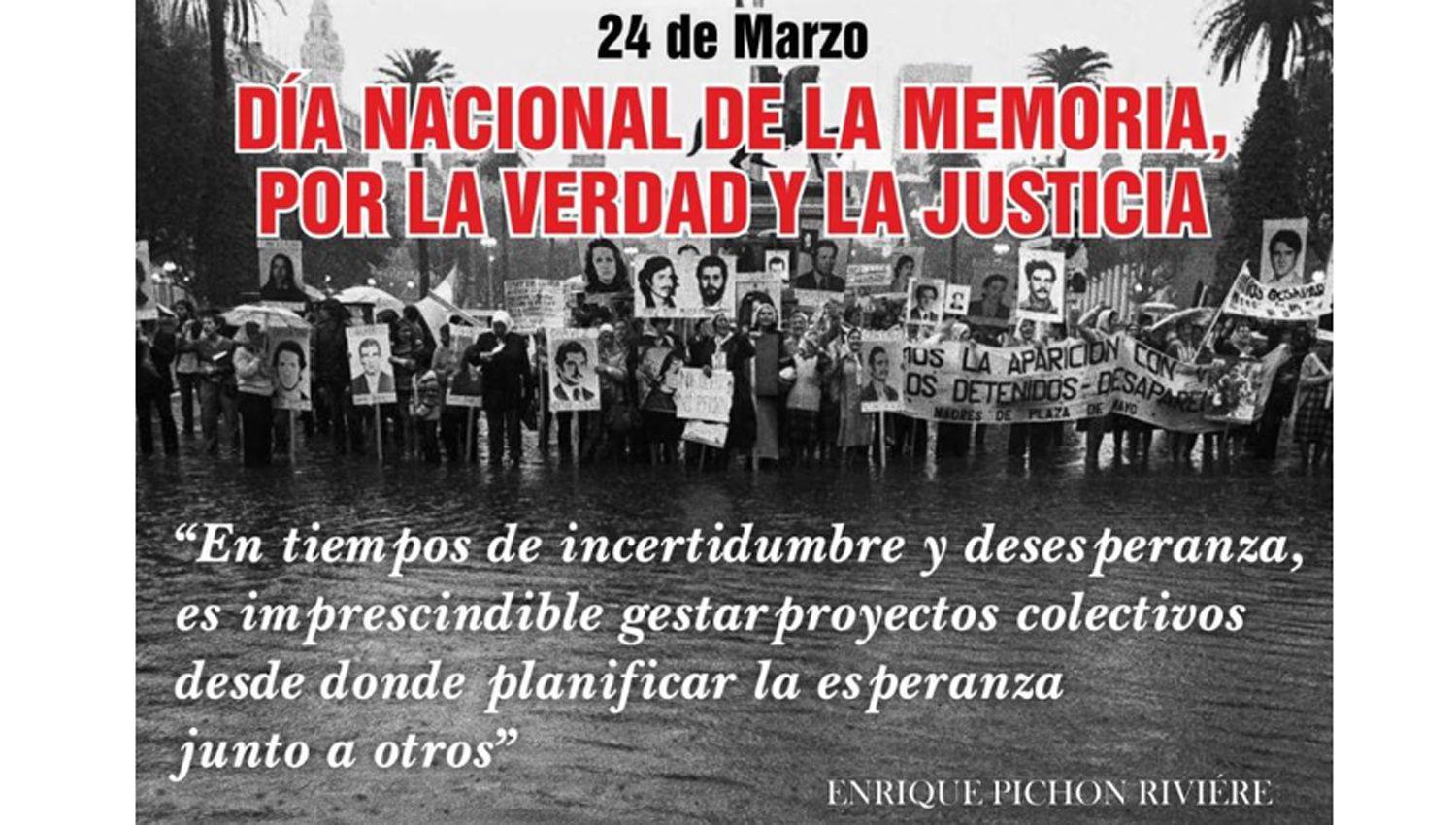 El gobernador Zamora recordoacute el Diacutea Nacional de la Memoria por la Verdad y la Justicia