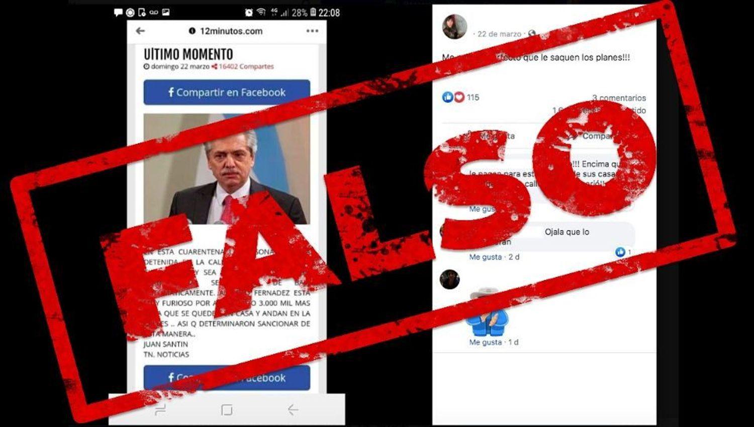 Es falso que Alberto Fernaacutendez dijo que les quitaraacuten los planes sociales a quienes violen la cuarentena