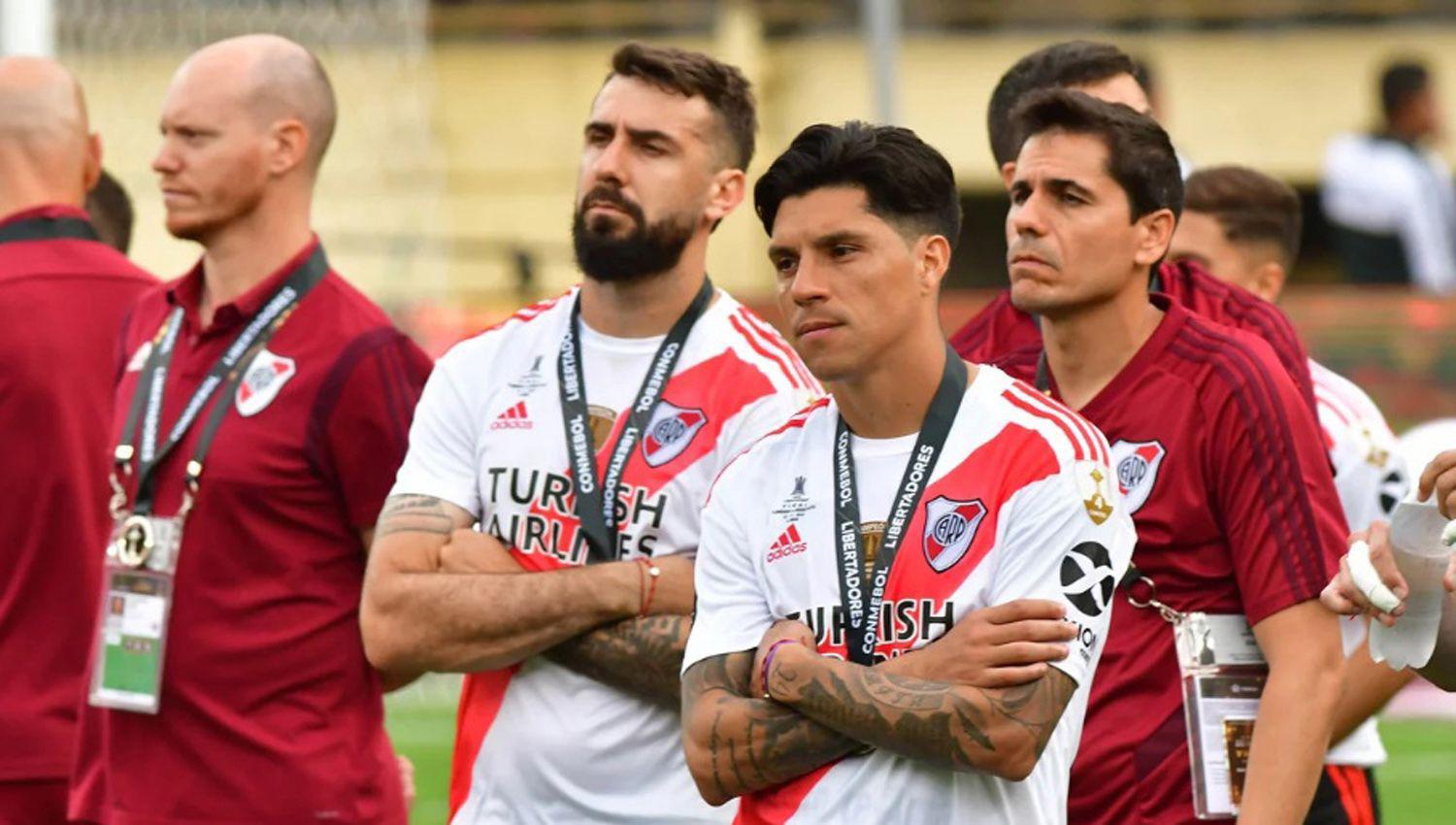 RECUERDO Enzo Pérez y su gesto de desconsuelo luego de la final que River perdió en Lima ante Flamengo 
