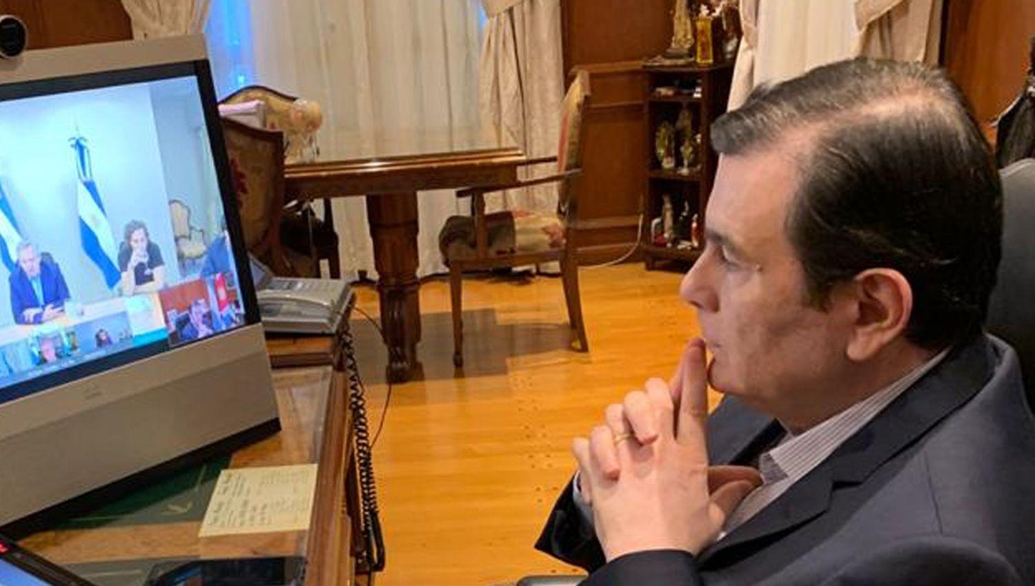 El gobernador Zamora participa de una videoconfrencia con el presidente Fernndez