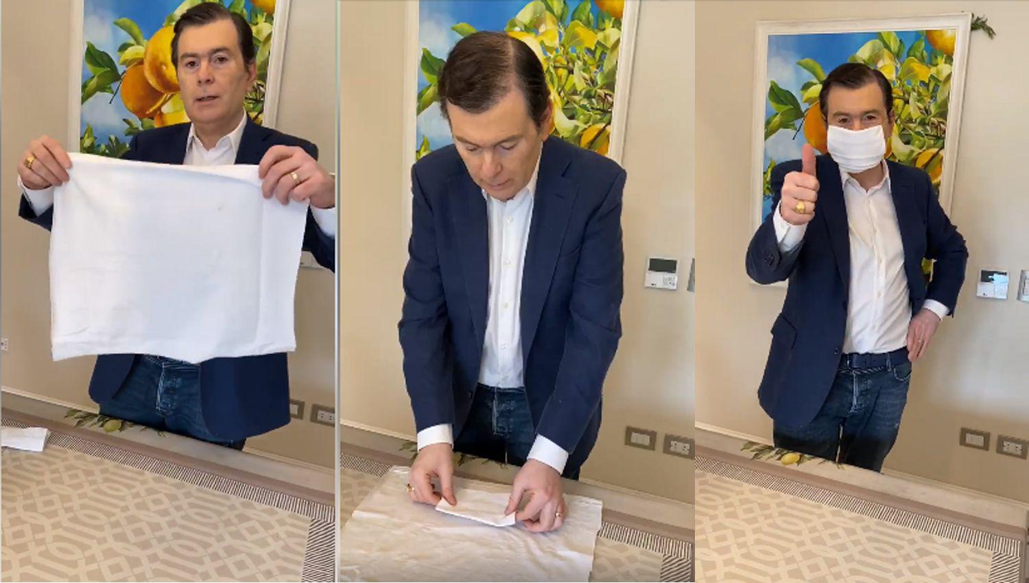 En primera persona- el gobernador Zamora nos muestra coacutemo hacer un barbijo en casa