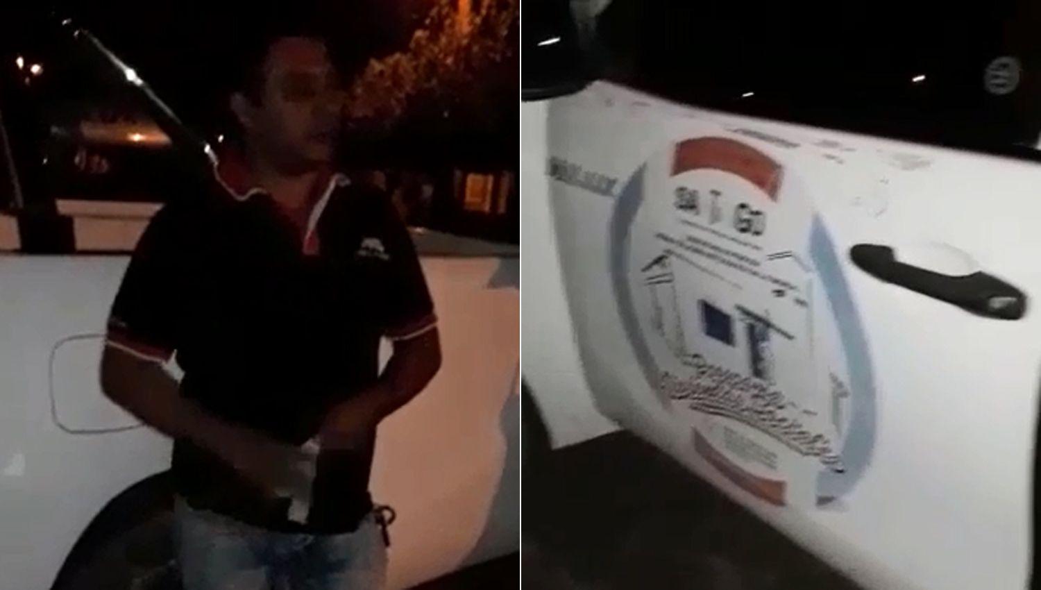 VIDEO  Asiacute atraparon a un empleado puacuteblico que violoacute el aislamiento y se conduciacutea en un vehiacuteculo oficial