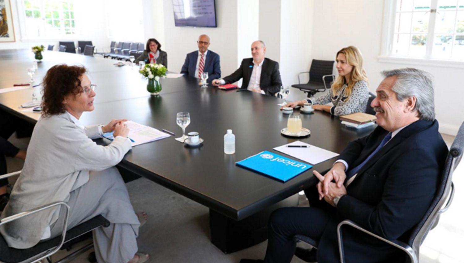 El Presidente se reunioacute con autoridades de UNICEF Argentina