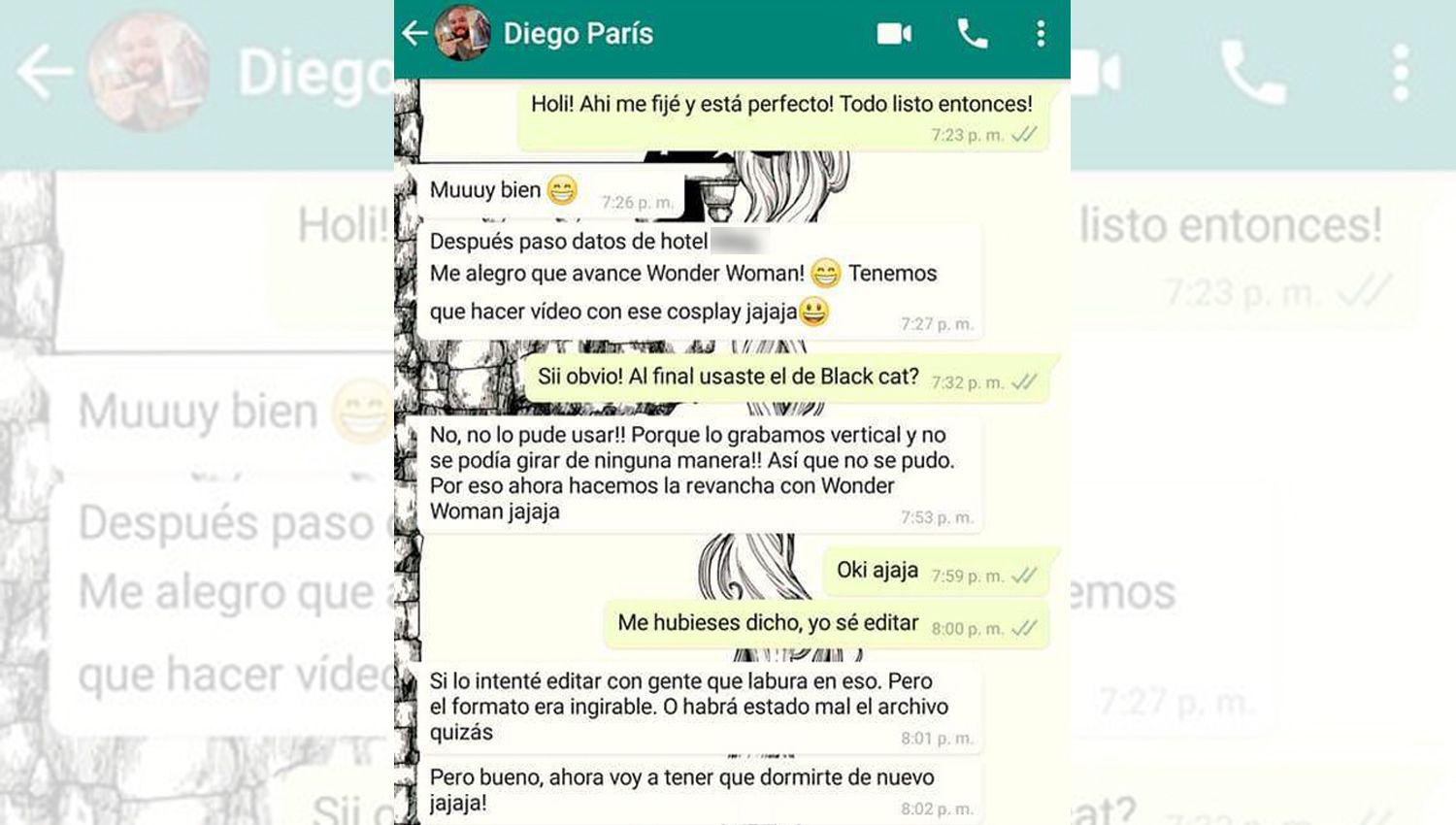 En su publicación la joven adjuntó una captura de la conversación con París